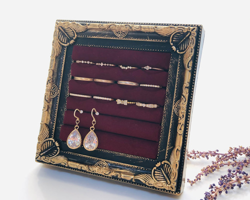 だいだい　アンティークリング ケース アンティークリング収納ケースボルドーSS〜 リングスタンド ジュエリー