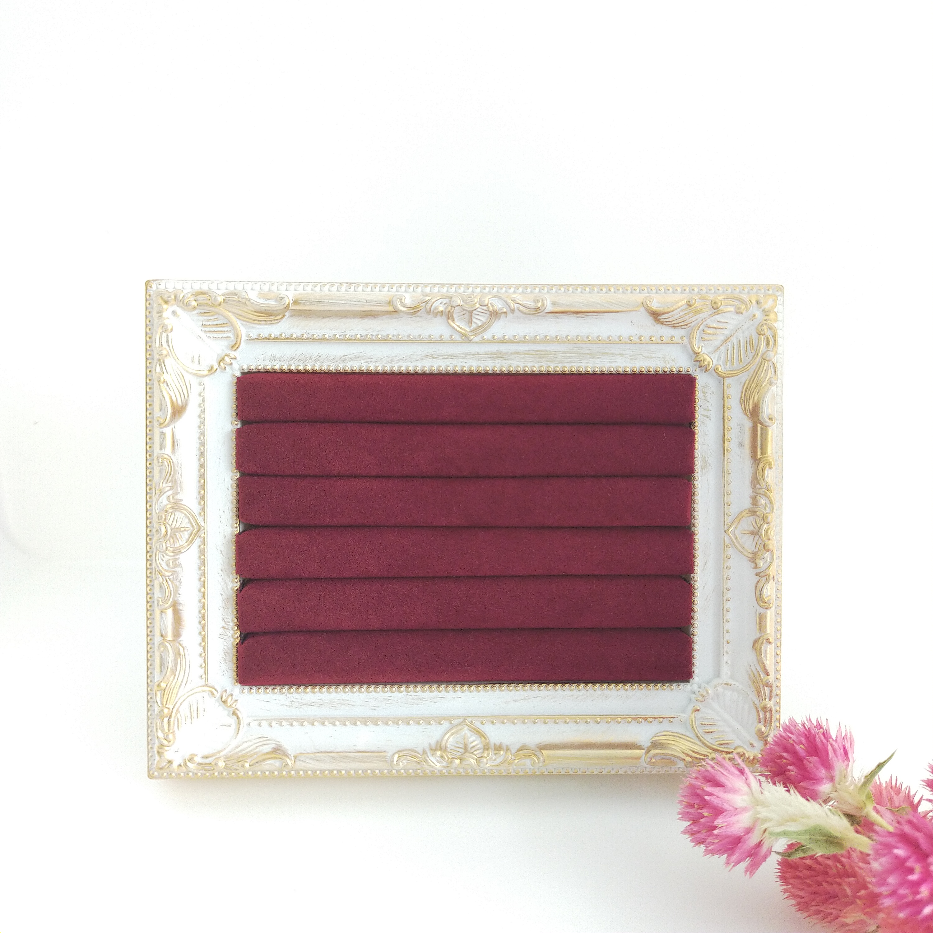 〜アンティークリング収納ケース　ボルドーS〜　リングトレー  ジュエリーボックス　収納　インテリア　雑貨