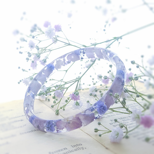 ふんわりラベンダーカラーのバングル〜 くすみカラー アンティーク 紫