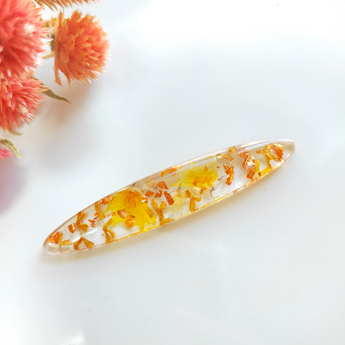 新作☆レジンヘアゴム　フルール♡ハニーオレンジティー ご愛顧感謝デー croccha shop 楽天市場店 新作☆レジンヘアゴム