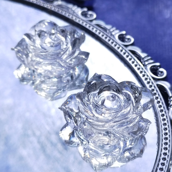 キャンディー薔薇レジンピアス イヤリング