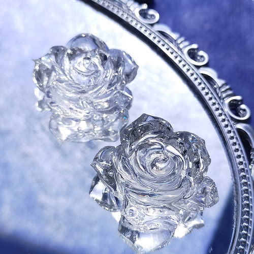 クリスタルローズのイヤリング〜 ピアス ばら プレゼント バレンタイン