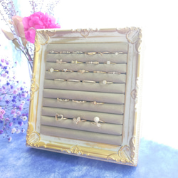 〜大容量アンティークリング収納ケース　ホワイトM　正方形〜　リングトレー  ジュエリーボックス　アクセサリー収納　 5枚目の画像