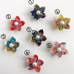 【受注制作】お花の折り紙ピアス～選べる7色～ 2枚目の画像