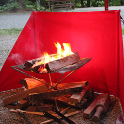 [受注製作] 焚火、焚き火リフレクター、陣幕、風防、レッド、キャンプ。　　　　　by GAO_CAMP 5枚目の画像
