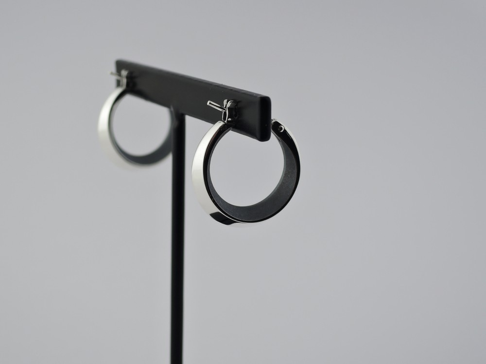 the gray フープピアス （大）silver 925