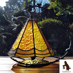 ⭐春色ミモザの釣鐘型ランプ〜ステンドグラス〜Creema限定 スタンド