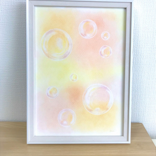 絵画　アクリル絵　額縁　ボード　シャボン玉 絵画 アクリル絵 額縁 ボード シャボン玉