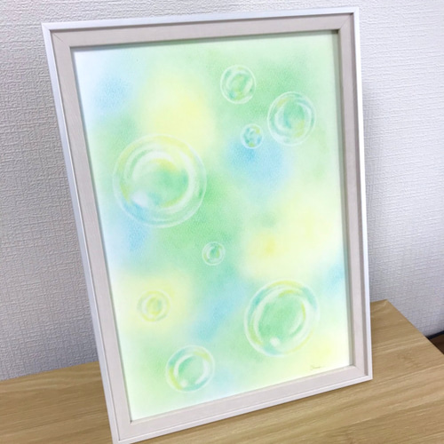 絵画　アクリル絵　額縁　ボード　シャボン玉 絵画 アクリル絵 額縁 ボード シャボン玉