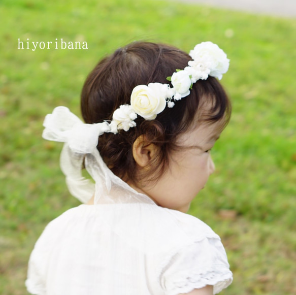Kids花かんむり（White) 雑貨・その他 日和花 hiyoribana 通販｜Creema 