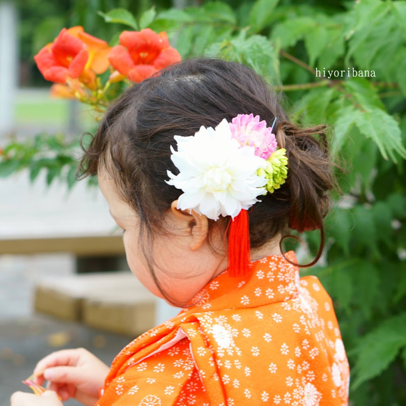 ＊七五三・ひな祭りに＊Kids和飾り(白） 3枚目の画像