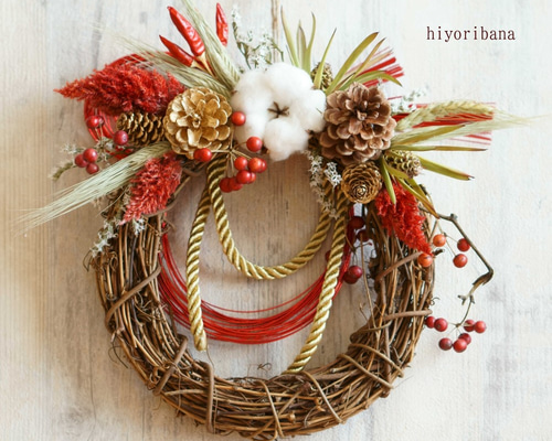 2way】お正月リース(dry) しめ縄・しめ飾り 日和花 hiyoribana 通販