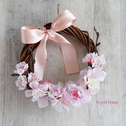 桜のミニリース リース 日和花 hiyoribana 通販 5097173｜Creema(クリーマ)