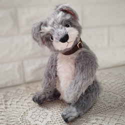 海外作家ぬいぐるみシュナウザー犬作家テディベア