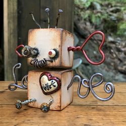 スチームパンク＊猫型ロボット＊羊毛フェルトハンドメイド 羊毛フェルト 猫 スチームパンク 猫 シルバーの八割れ猫