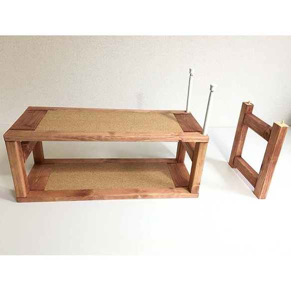 アンティーク調の伸縮キッチンラック（スライドテーブル付）キッチンラック 【送料無料】 伸縮 突っ張り式 スライドテーブル 5枚目の画像