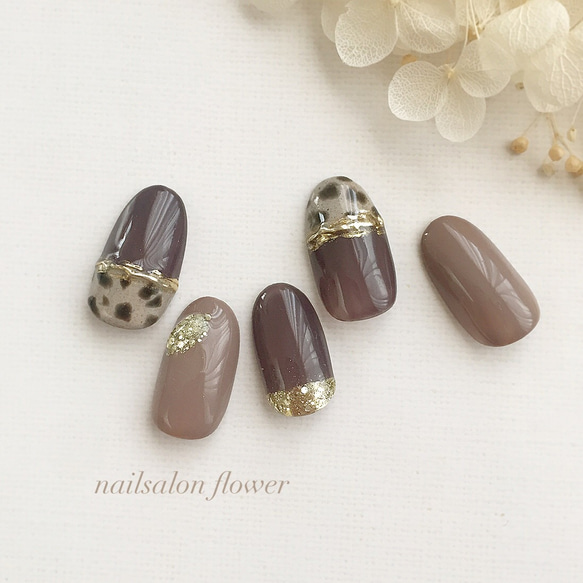 秋冬人気デザイン♡／大人上品ネイル/上品/オフィス/シェル/レオパード