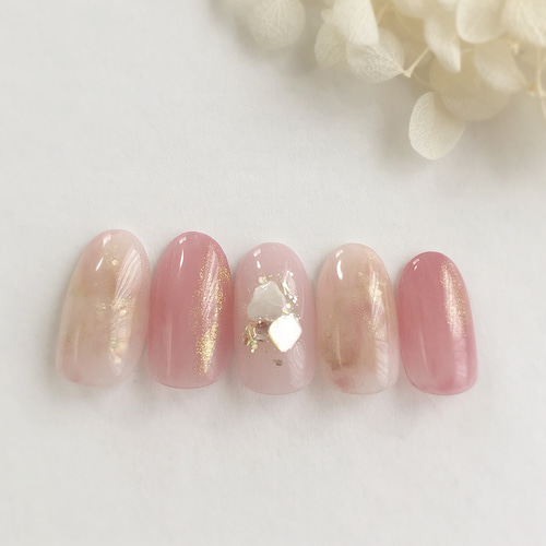 ニュアンスネイル/ピンクネイル／大人上品ネイル/上品/オフィス/ネイル