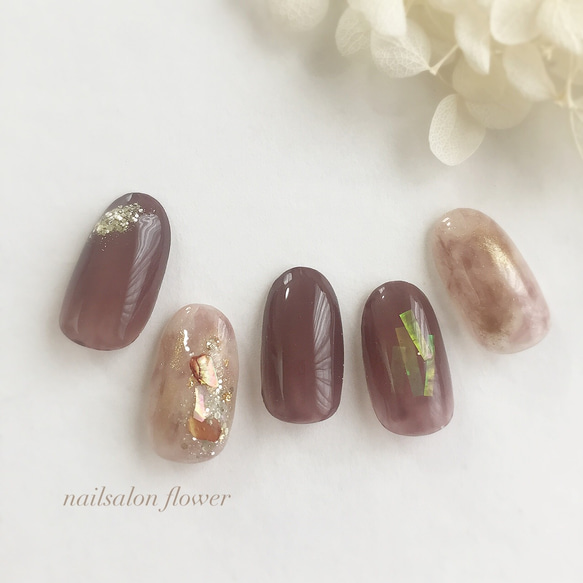 ニュアンスネイル/ブラウンネイル／大人上品ネイル/上品/オフィス