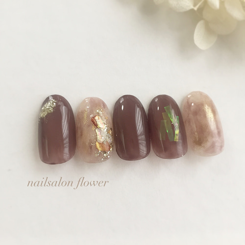 ニュアンスネイル/ブラウンネイル／大人上品ネイル/上品/オフィス