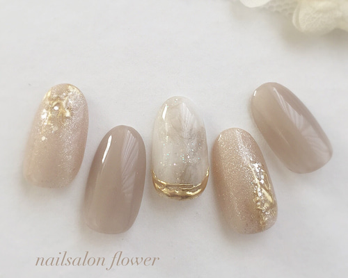 シェルくすみカラー ネイルチップ シェル×くすみカラー♡ネイルチップ - Runash _ I NAIL‪𓂃𓈒𓏸‬