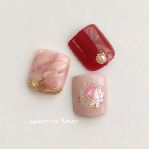 フット3本セット/シェル／大人上品ネイル/上品/オフィス/シェル