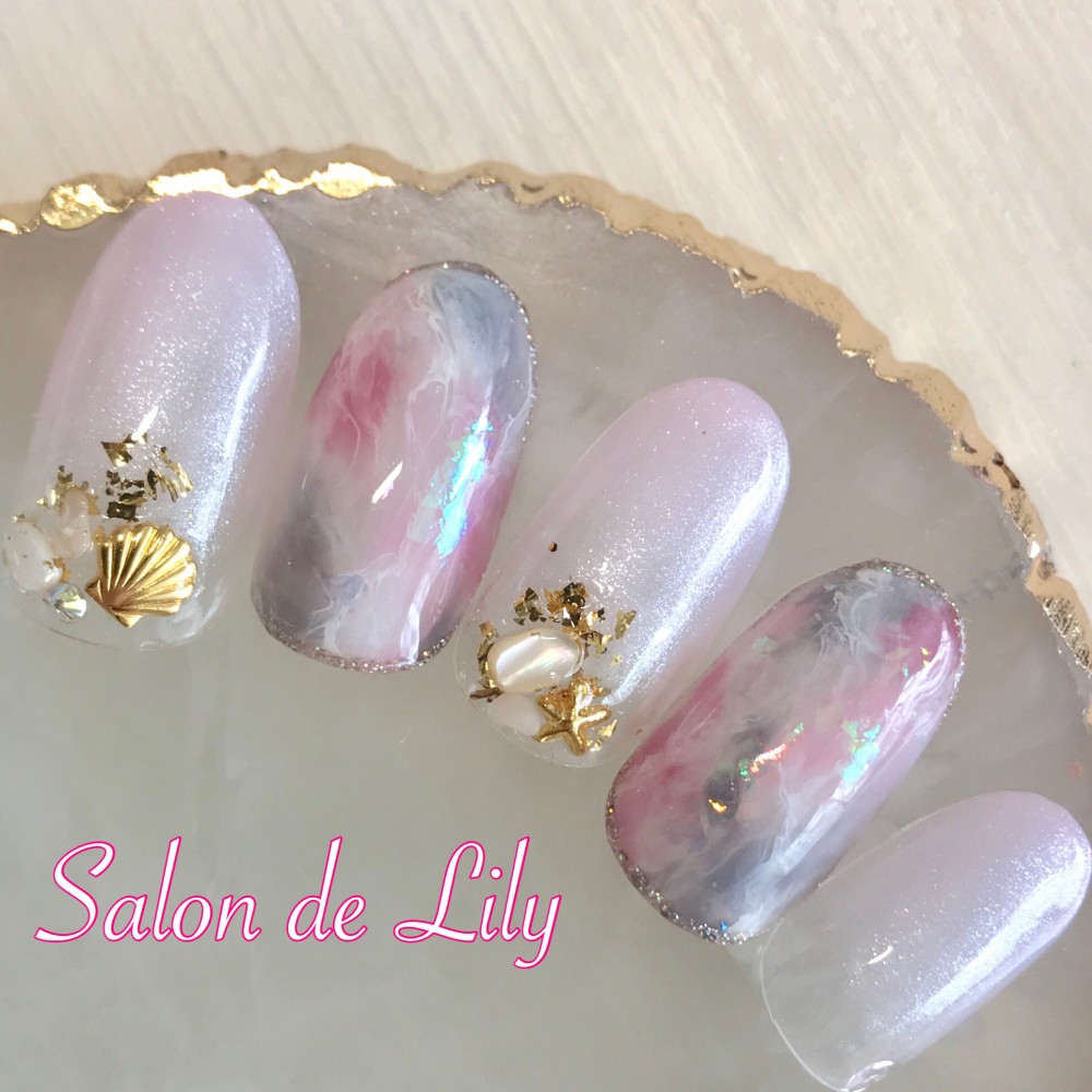 ピンクニュアンス ネイルチップ ニュアンスくすみピンク♡ネイルチップ228 ネイルチップ（つけ爪