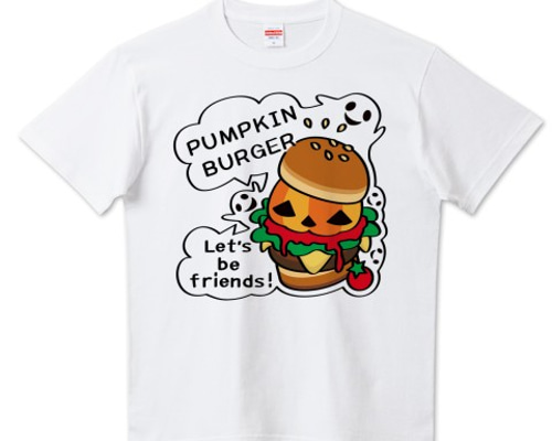かぼちゃ Tシャツ Tシャツ Gz かぼちゃバーガーA 半袖Tシャツ かわいいハロウィン