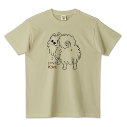 オーガニックコットンＴシャツ*CT83いつも見ているポメラニアンE_*I LOVE POME 2枚目の画像