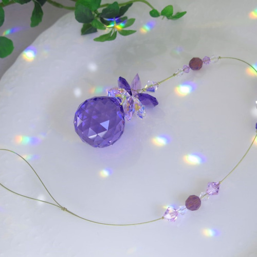 ちゃみブルーAB &バイオレットSWAROVSKI ✩.*サンキャッチャー ちゃみ様専用ブルーAB &バイオレットSWAROVSKI ✩.*サンキャッチャー