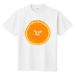 ■MARIMADE■ リアルな好きなたべものTシャツ オレンジ■みかん 蜜柑ティーシャツ 食べ物 フルーツ 好物 写真 2枚目の画像