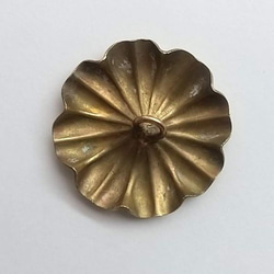 花の形の真鍮ボタン φ21mm 金属 ブラス メタル フランス輸入 3枚目の画像