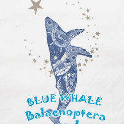 星を泳ぐクジラ 白Tシャツ Mサイズ Blue Whale ホワイト ハンドメイド 9枚目の画像