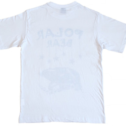 星空の下のシロクマ 白Tシャツ Mサイズ Polar Bear ホワイト ハンドメイド 3枚目の画像