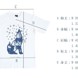 星空に吠えるオオカミ 黒Tシャツ Mサイズ Crying Wolf ブラック ハンドメイド 9枚目の画像