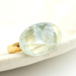 【13号～Free size】Aquamarine×真鍮のリング 天然石の指輪シリーズ アクアマリン 1枚目の画像