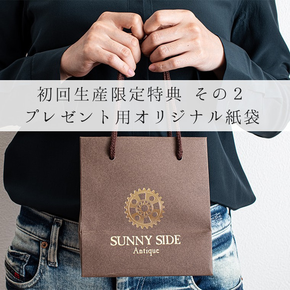 太陽と月の懐中時計『Terrestrial Goldカラー』日本製 オリジナルチェーン・ポーチ紙袋付属 二年保証 8枚目の画像