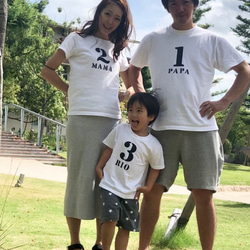 5枚　あーさん　名入れ×ナンバー　ファミリーTシャツ　３枚セット 4枚目の画像