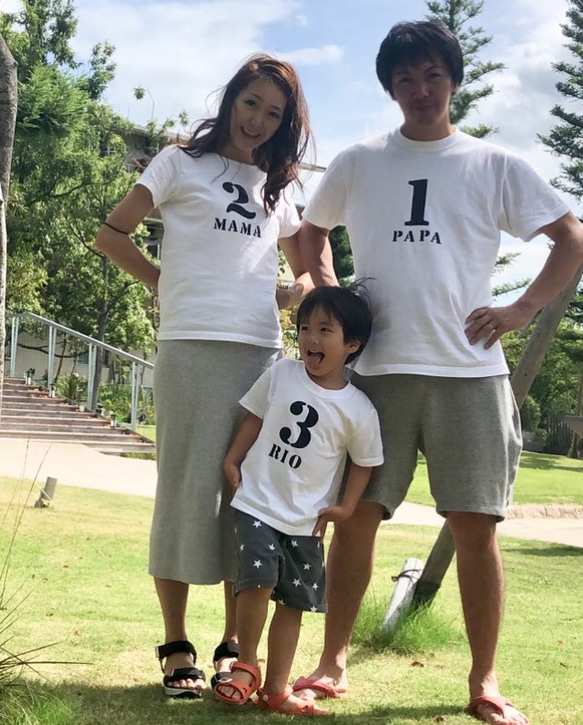 5枚　あーさん　名入れ×ナンバー　ファミリーTシャツ　３枚セット 4枚目の画像