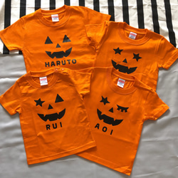 ハロウィンTシャツ　名入れ　カボチャファミリー 4枚目の画像