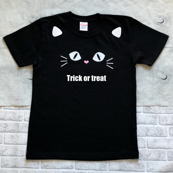 猫　ハロウィンTシャツ　名入れtシャツ 3枚目の画像