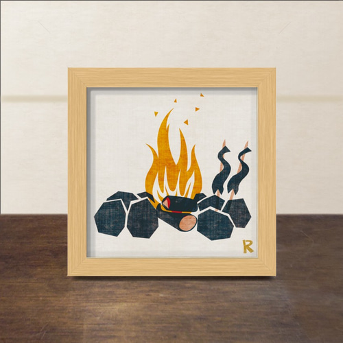 LOFRE bonfire1 焚き火1（スクエアフレーム付ポスター） 写真