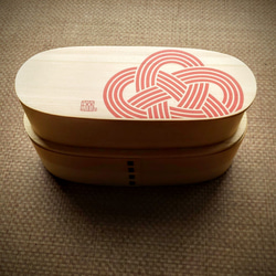 木製わっぱ二段スリム弁当箱MUSUBI~結び~ 1枚目の画像