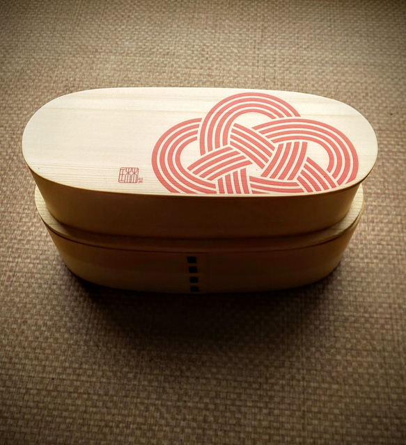 木製わっぱ二段スリム弁当箱MUSUBI~結び~ 1枚目の画像
