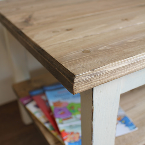 ハンドメイド家具 ローテーブル シャビー仕上げ ローテーブル