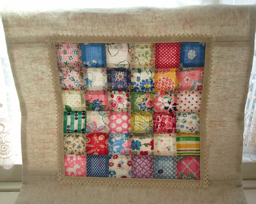 フィードサックパッチワークフリークロス＊フリーマット＊カバー