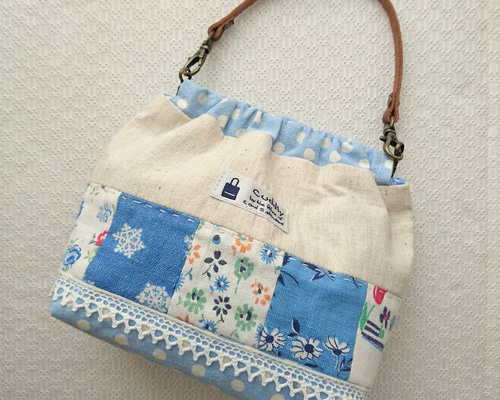フィードサック△パッチワーク△巾着ポーチヴィンテージ