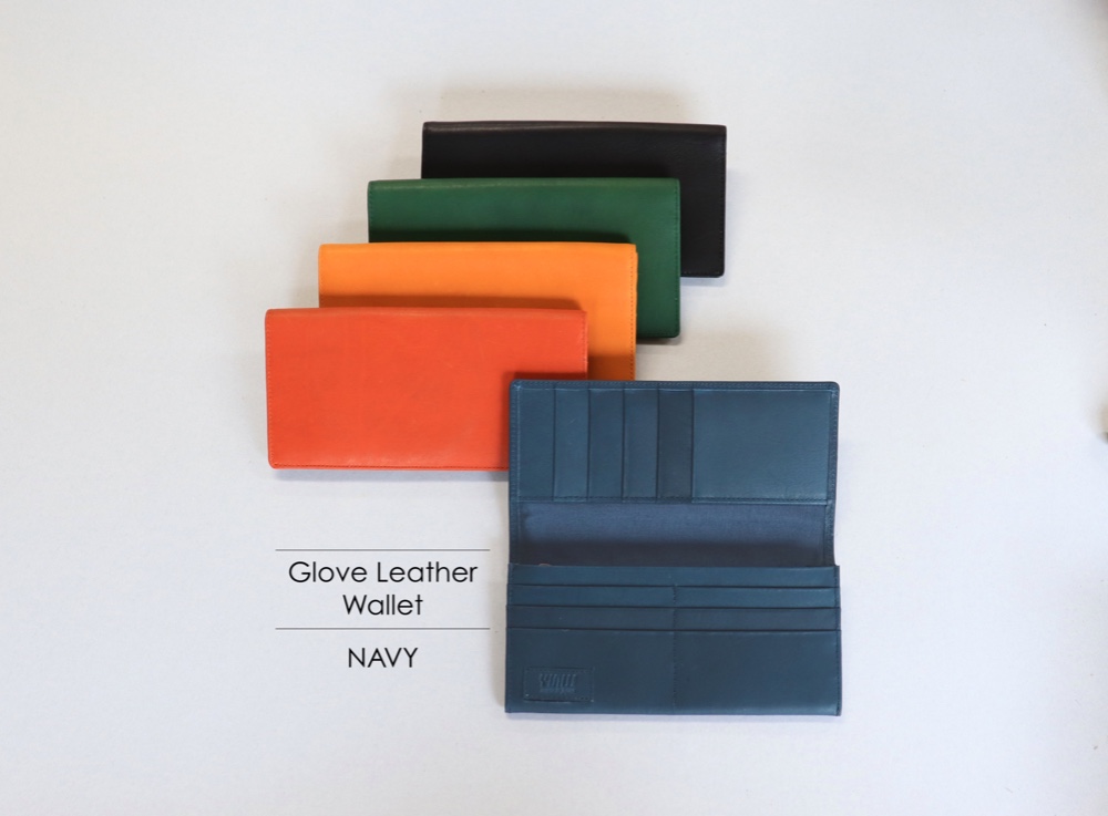 グローブレザー長財布□ネイビー□ 牛革 本革 オイルレザー 送料無料　薄型長財布　春財布　ギフト　新調 7,840円