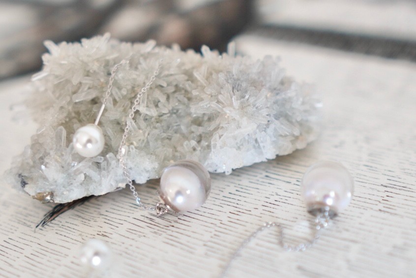 人魚の涙の耳飾り アメリカンピアス 10mm (silver925+coating)