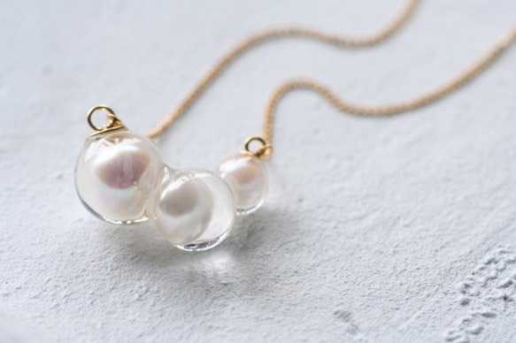 Bubbleの首飾り Gold(クリックポスト送料無料）